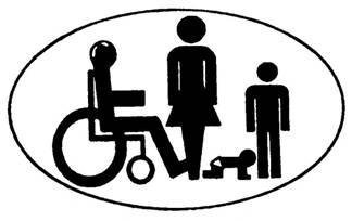 Clip Art of Family With Man in Wheelchair